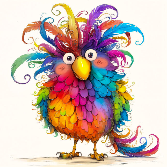 Colorful cartoon owl fabric panel