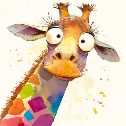 cartoon giraffe fabric panel