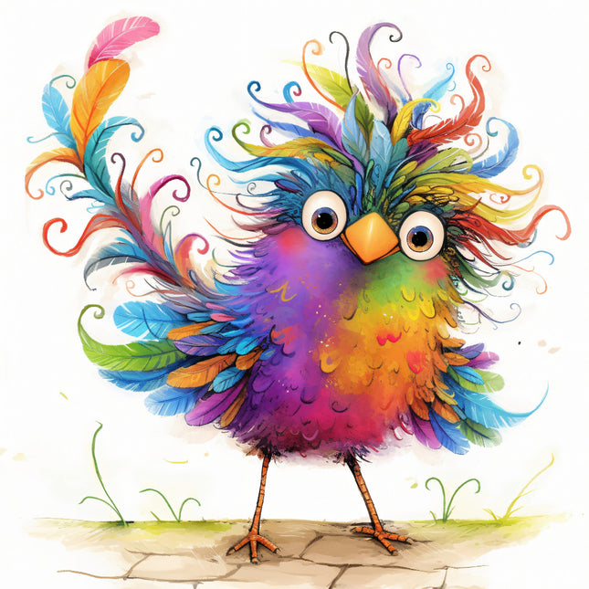 Colorful cartoon owl fabric panel