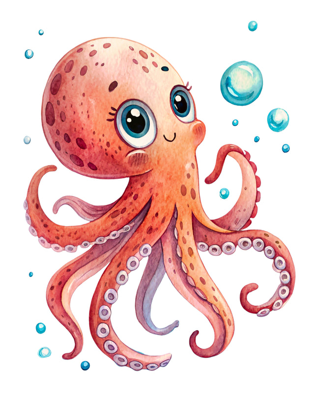 Octopus 100% Cotton Fabric Panel Block EE2966