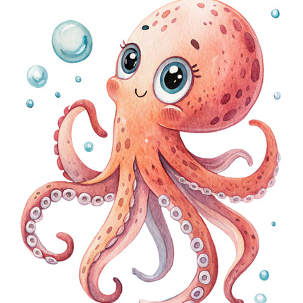 Octopus 100% Cotton Fabric Panel Block FLIP-EE2966