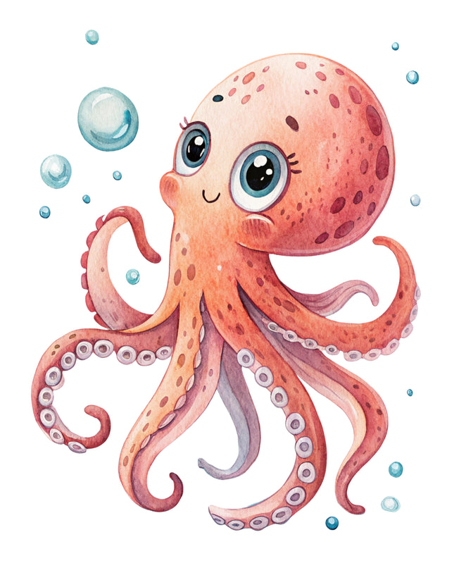 Octopus 100% Cotton Fabric Panel Block FLIP-EE2966