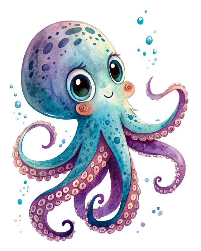 Octopus 100% Cotton Fabric Panel Block EE2968