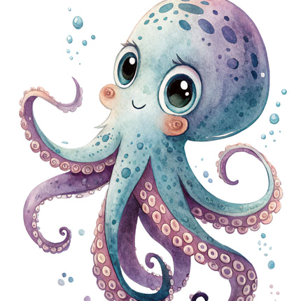 Octopus 100% Cotton Fabric Panel Block FLIP-EE2968