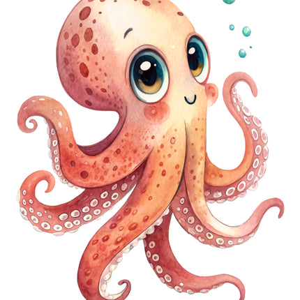 Octopus 100% Cotton Fabric Panel Block EE2970