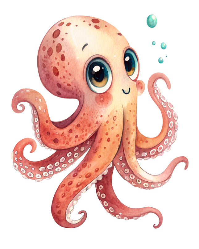 Octopus 100% Cotton Fabric Panel Block EE2970