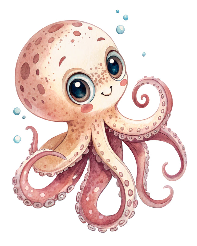 Octopus 100% Cotton Fabric Panel Block EE2974