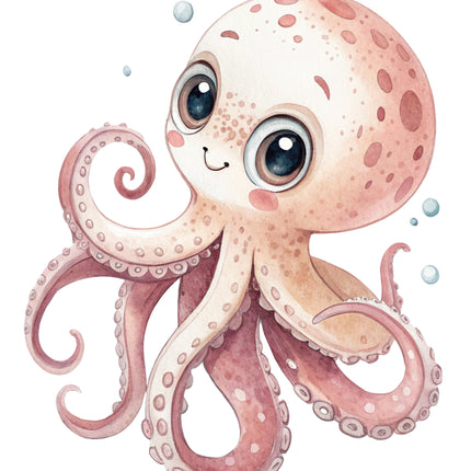 Octopus 100% Cotton Fabric Panel Block FLIP-EE2974
