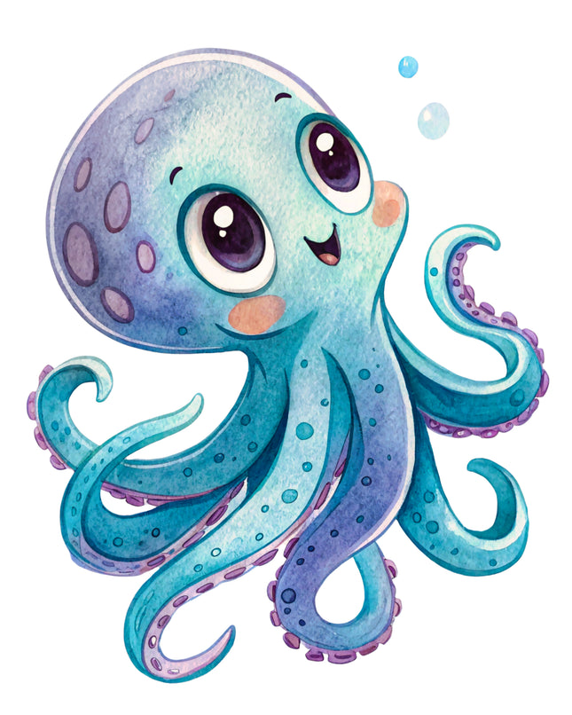 Octopus 100% Cotton Fabric Panel Block EE2975