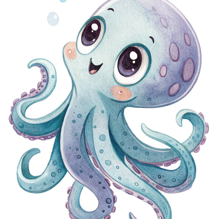 Octopus 100% Cotton Fabric Panel Block FLIP-EE2975