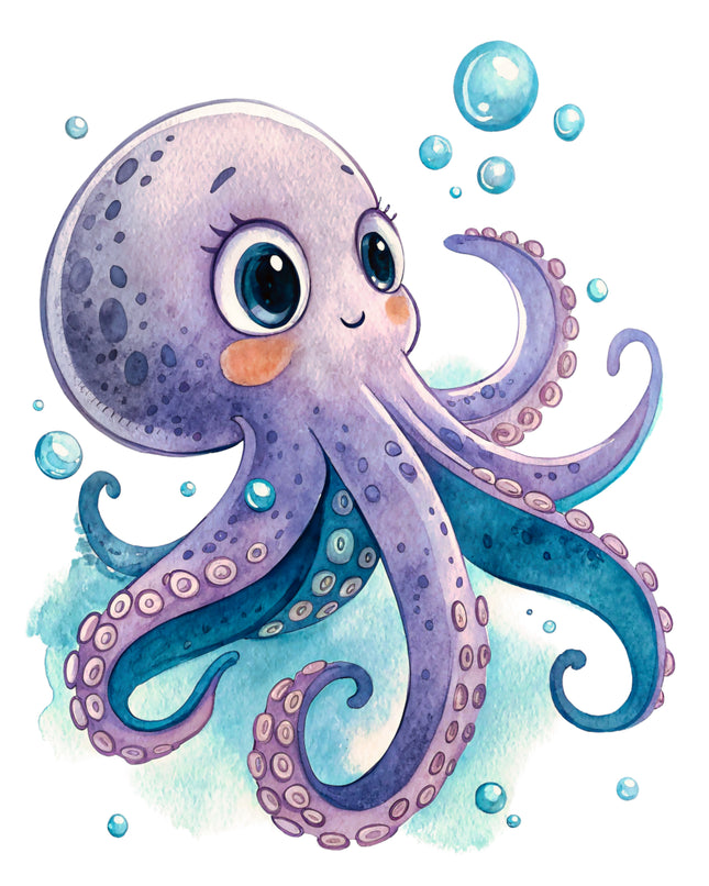 Octopus 100% Cotton Fabric Panel Block EE2976