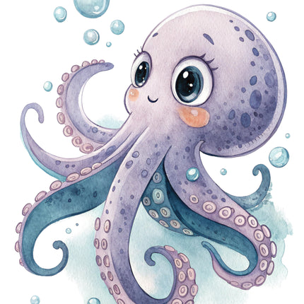 Octopus 100% Cotton Fabric Panel Block FLIP-EE2976