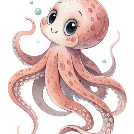 Octopus 100% Cotton Fabric Panel Block FLIP-EE2977