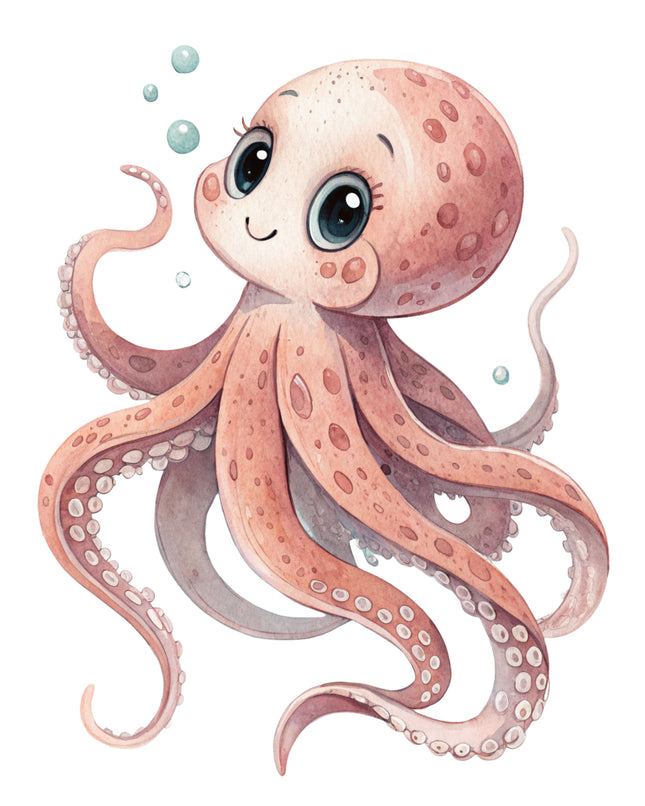 Octopus 100% Cotton Fabric Panel Block FLIP-EE2977