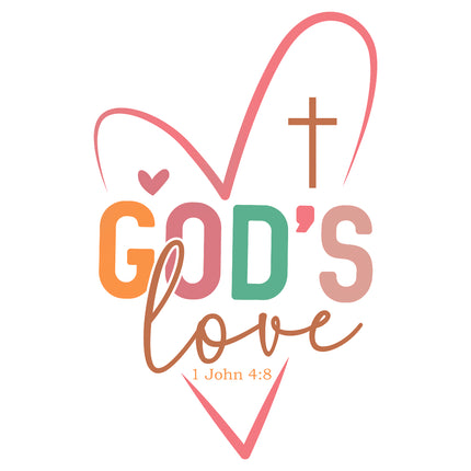 1 John 4:8 Faith 100% Cotton Fabric Panel Block EE3016