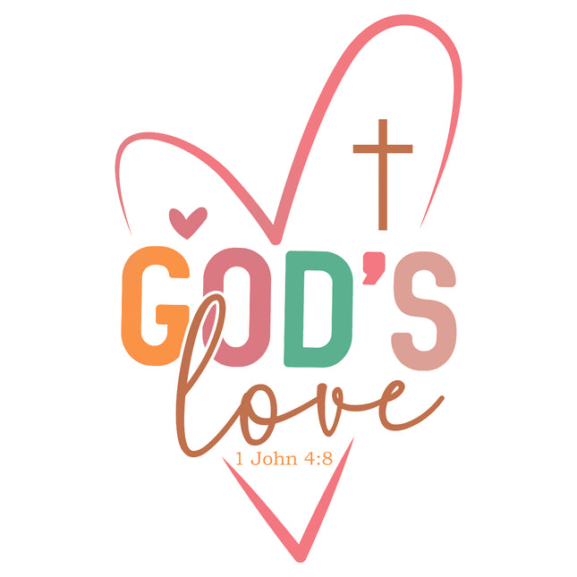 1 John 4:8 Faith 100% Cotton Fabric Panel Block EE3016