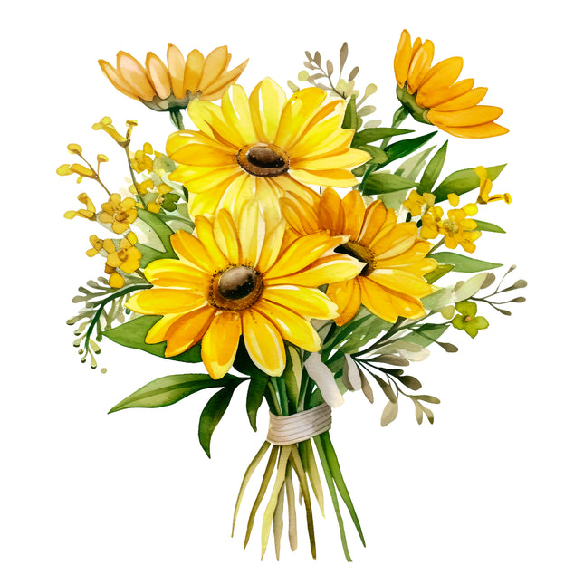 Yellow Daisies 100% Cotton Fabric Panel Block EE304