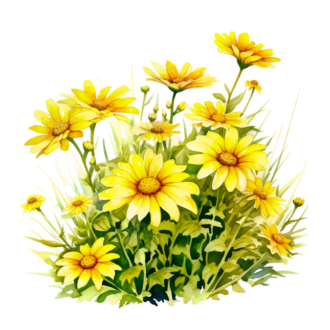 Yellow Daisies 100% Cotton Fabric Panel Block EE307