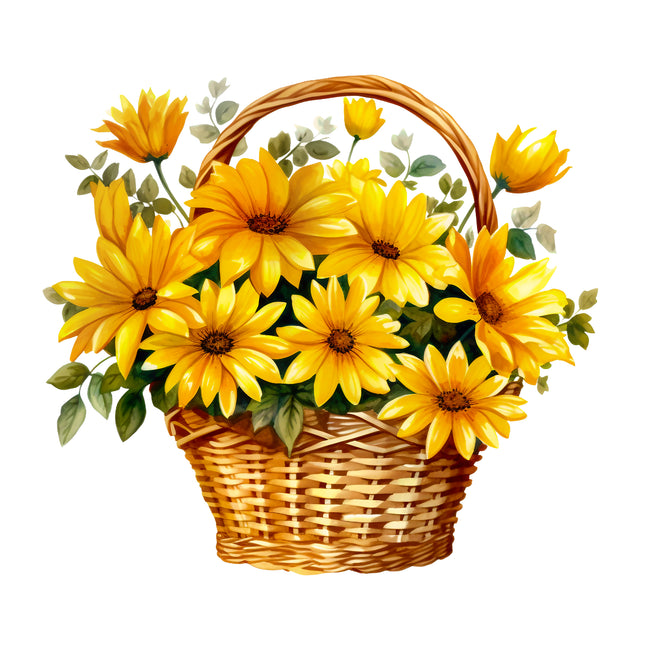 Yellow Daisies Floral 100% Cotton Fabric Panel Block EE308