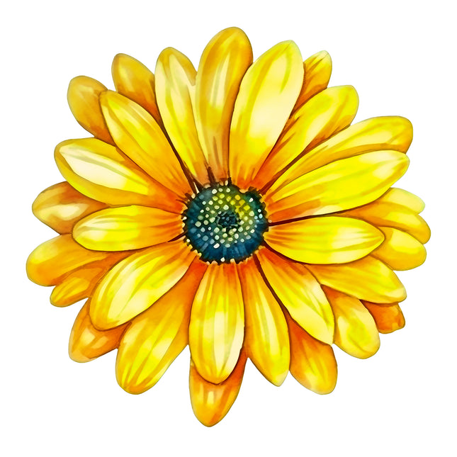 Yellow Daisy Flower 100% Cotton Fabric Panel Block EE309