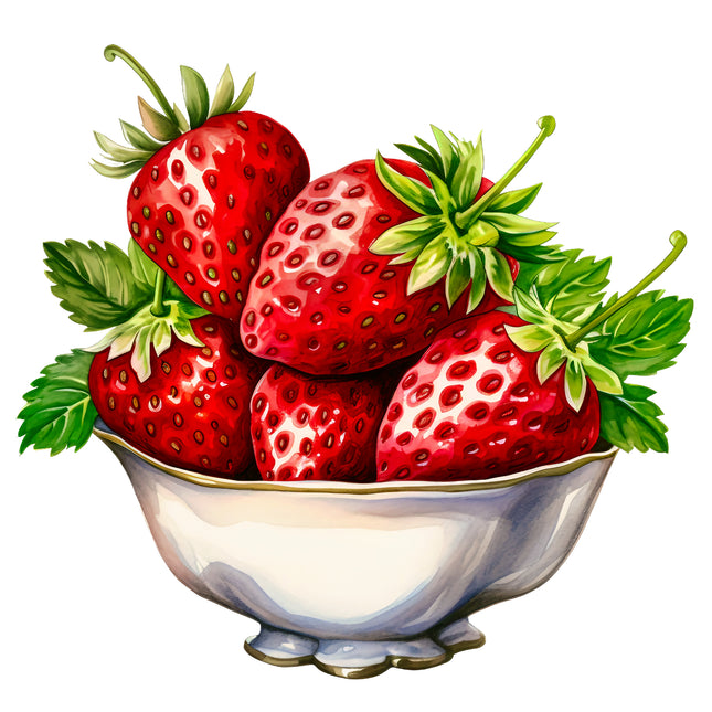 Strawberries 100% Cotton Fabric Panel Block EE526