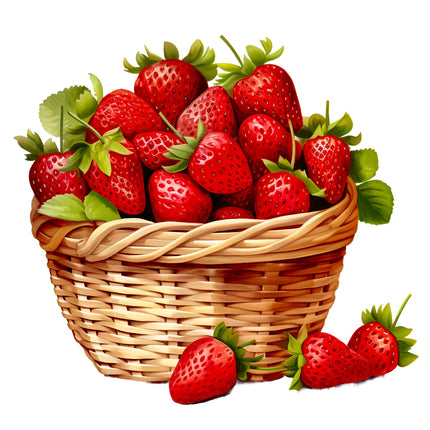 strawberries fabric panel