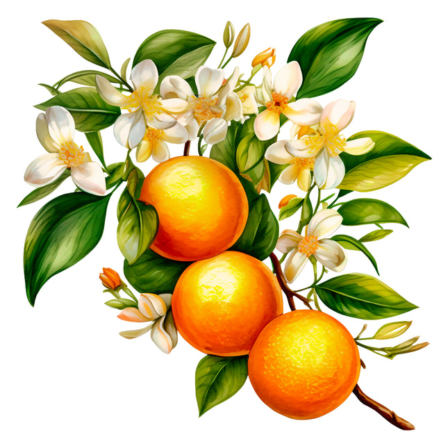 Fruit Oranges 100% Cotton Fabric Panel Block EE541