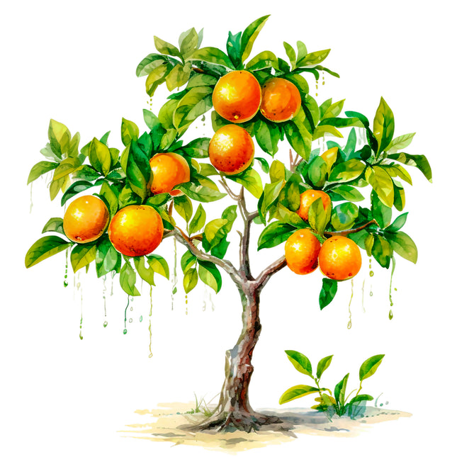 Fruit Orange Tree 100% Cotton Fabric Panel Block EE543