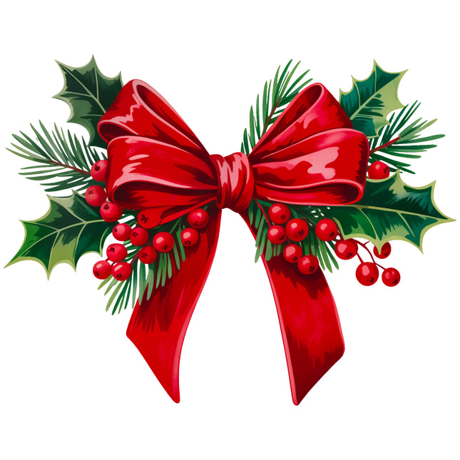 Holiday Bow 100% Cotton Fabric Panel Block EE600