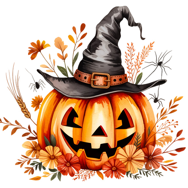 Halloween Pumpkin 100% Cotton Fabric Panel Block EE615