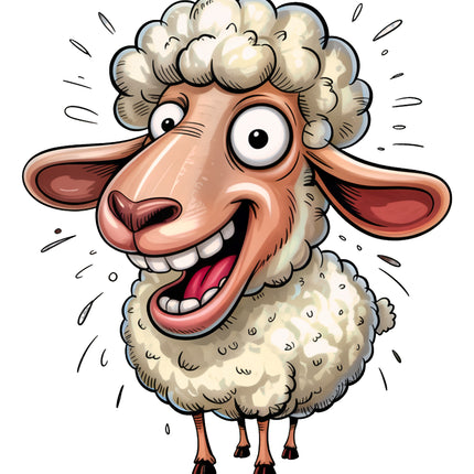 Humor Sheep 100% Cotton Fabric Panel Block EE624