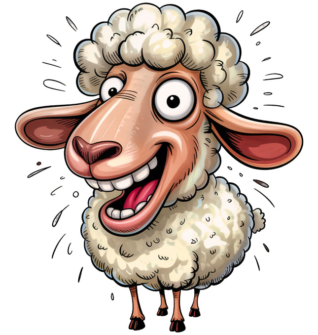 Humor Sheep 100% Cotton Fabric Panel Block EE624