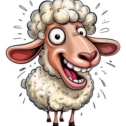 Humor Sheep 100% Cotton Fabric Panel Block FLIP-EE624