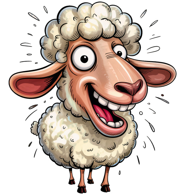 Humor Sheep 100% Cotton Fabric Panel Block FLIP-EE624