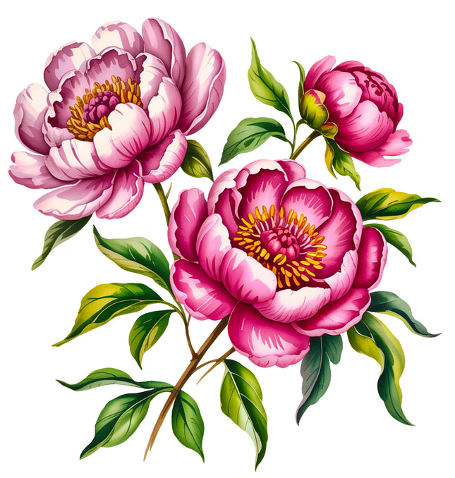 Pink Carnation Flowers 100% Cotton Fabric Panel Block EE626