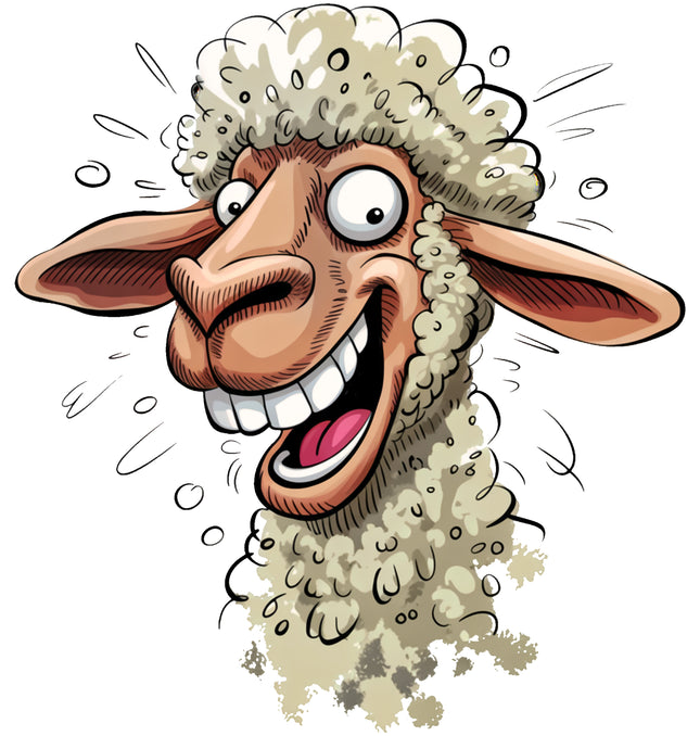 Humor Sheep 100% Cotton Fabric Panel Block EE628