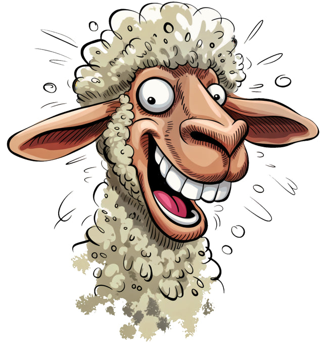 Humor Sheep 100% Cotton Fabric Panel Block FLIP-EE628