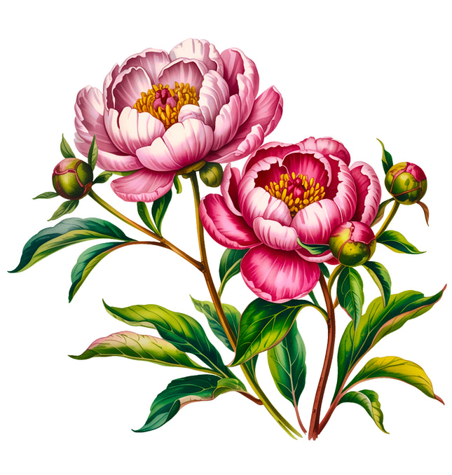 Pink Carnation Flowers 100% Cotton Fabric Panel Block EE632