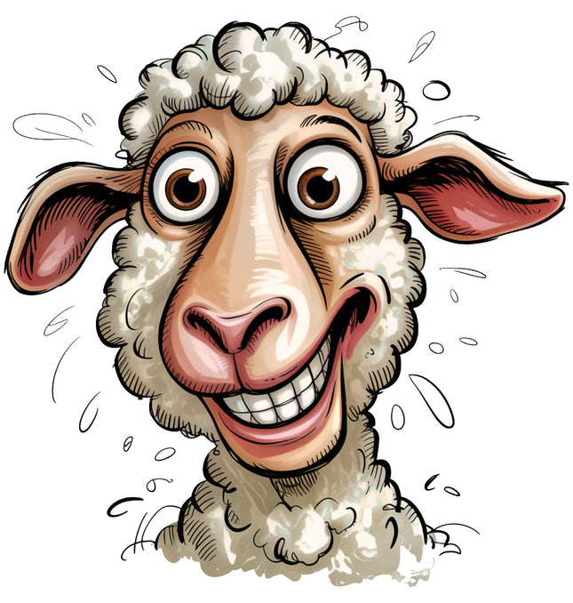 Humor Sheep 100% Cotton Fabric Panel Block EE637