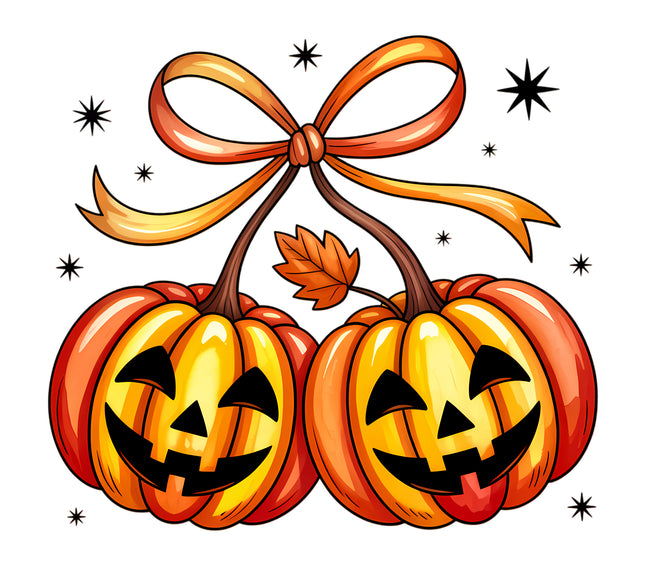 Halloween Pumpkin Cherries 100% Cotton Fabric Panel Block EE640