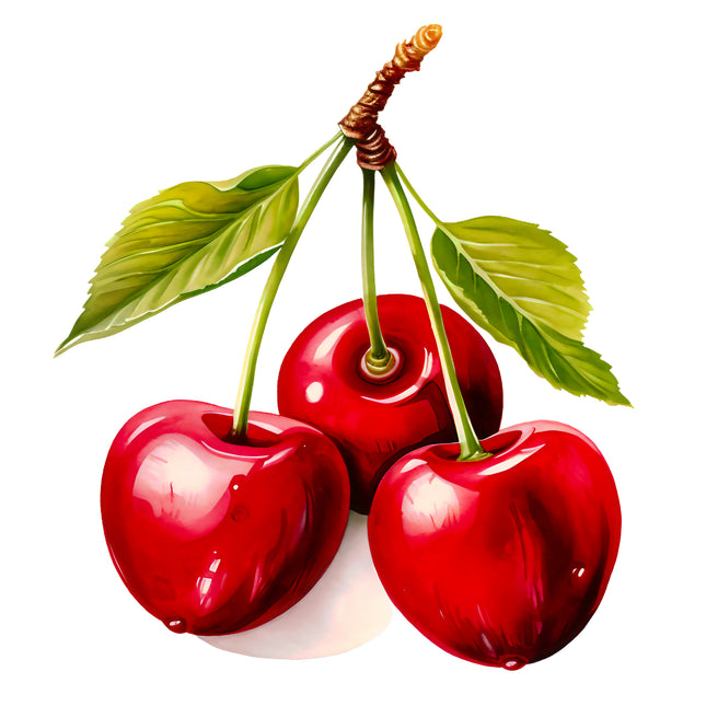 Cherries Fruit 100% Cotton Fabric Panel Block EE647