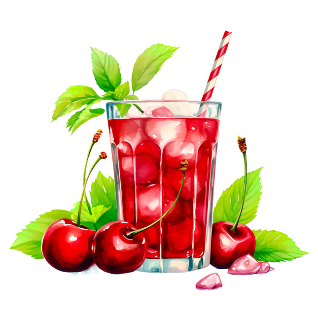 Cherries Drink 100% Cotton Fabric Panel Block EE653