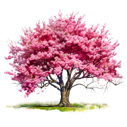 Cherry blossom Tree 100% Cotton Fabric Panel Block EE657