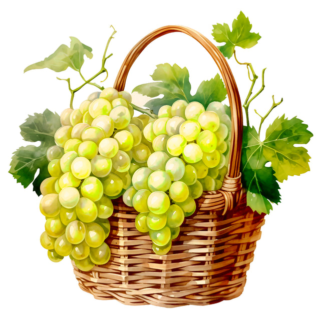 Fruit Grapes in Basket 100% Cotton Fabric Panel Block EE670