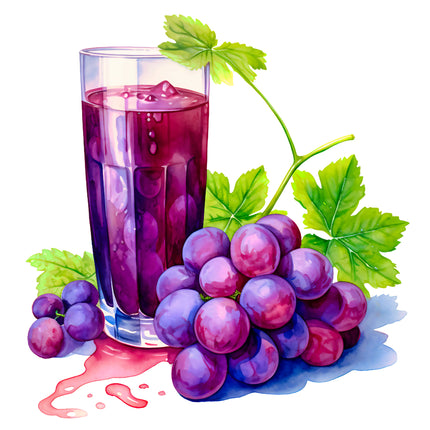 Fruit Grapes Drink 100% Cotton Fabric Panel Block EE679