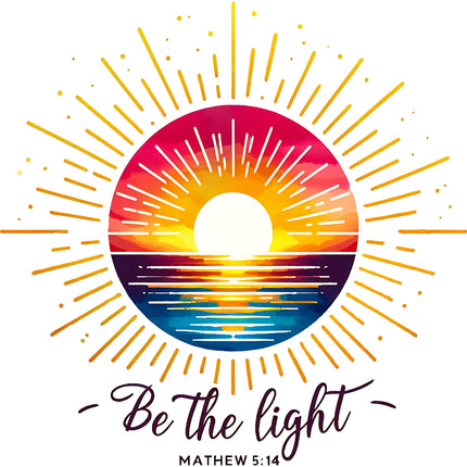 Matthew 5:14 Be The Light 100% Cotton Fabric Panel Block EE701