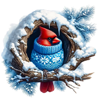 Cardinal bird fabric panel