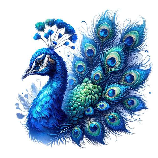 Peacock fabric panel