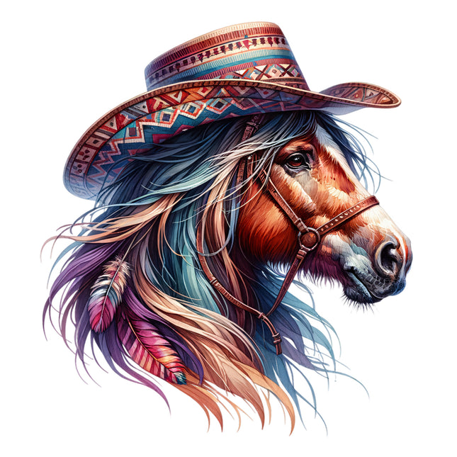 boho horse fabric panel