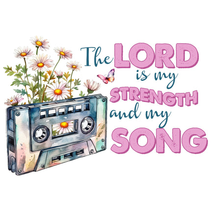 Lord is my Strength & Song 100% Cotton Fabric Panel Block ET4687